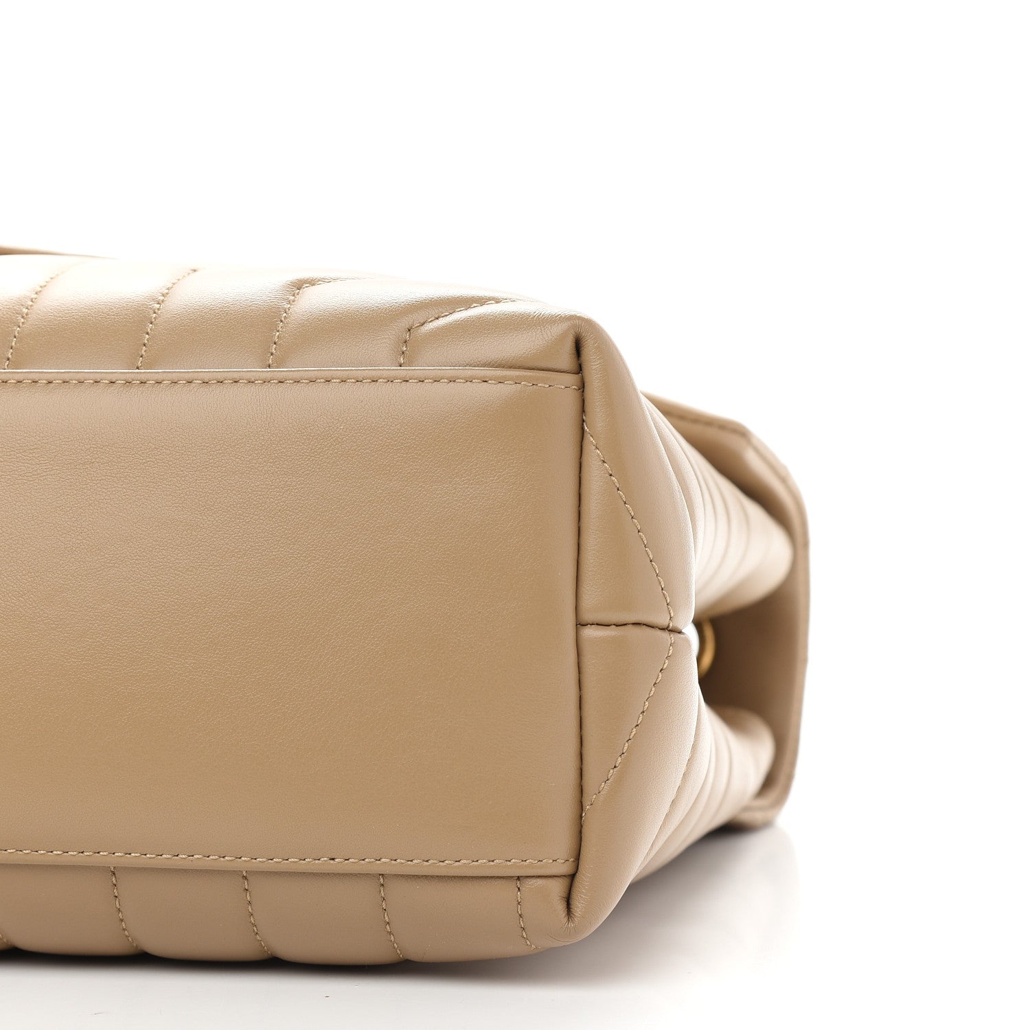 Saint Laurent Calfskin Y Quilted Monogram Medium Loulou Chain Satchel Dark Latte 9 of 9