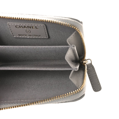 Chanel Caviar Quilted Zip Coin Purse Grey 5 of 10