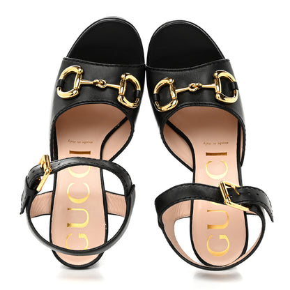 Gucci Nappa Charlotte Horsebit 40/135mm Platform Sandals 37 Black 2 of 10