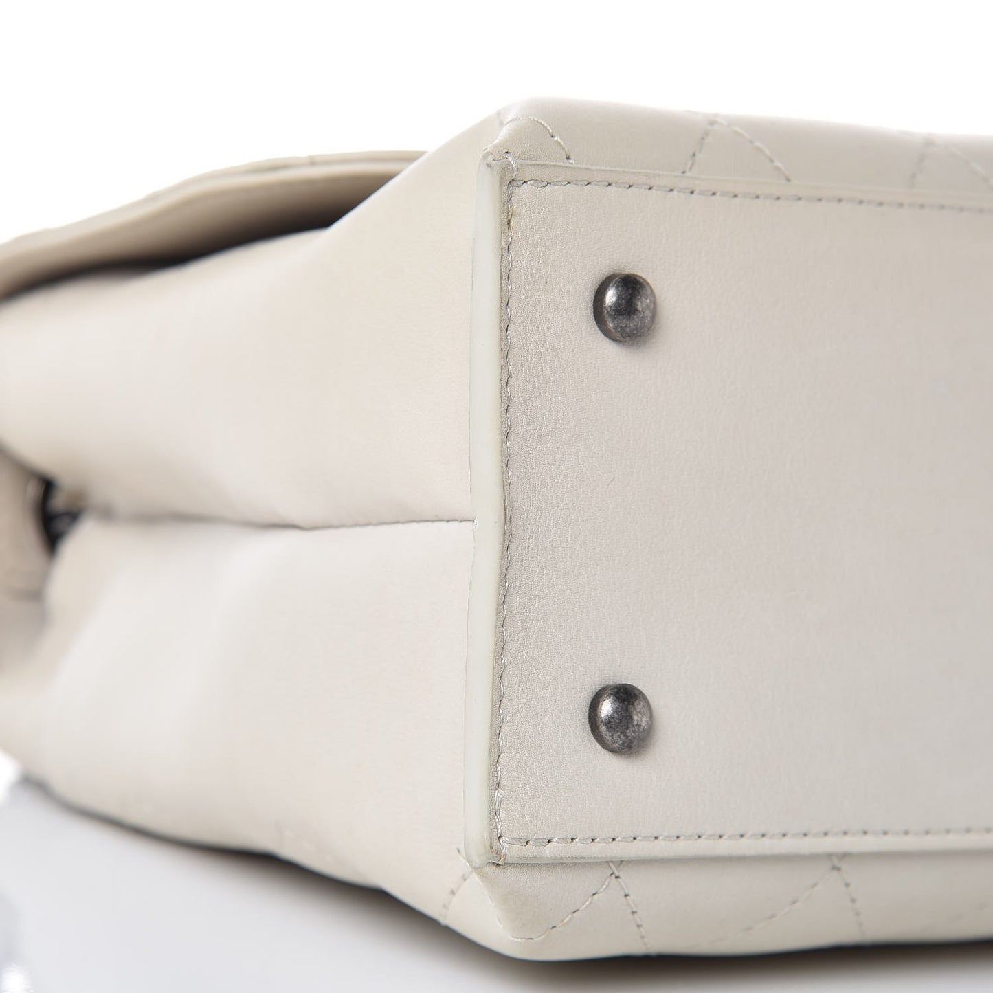 Calfskin Stitched Urban Luxury Top Handle Bag Ivory