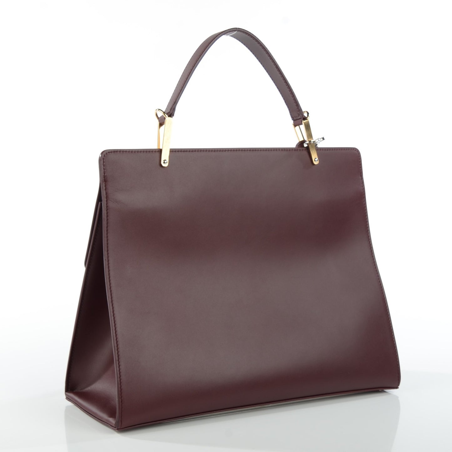 Smooth Calfskin Le Dix M Cartable Shoulder Bag Aubergine