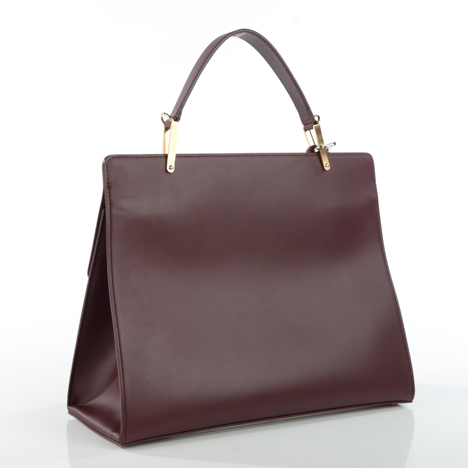 Balenciaga Smooth Calfskin Le Dix M Cartable Shoulder Bag Aubergine 3 of 7