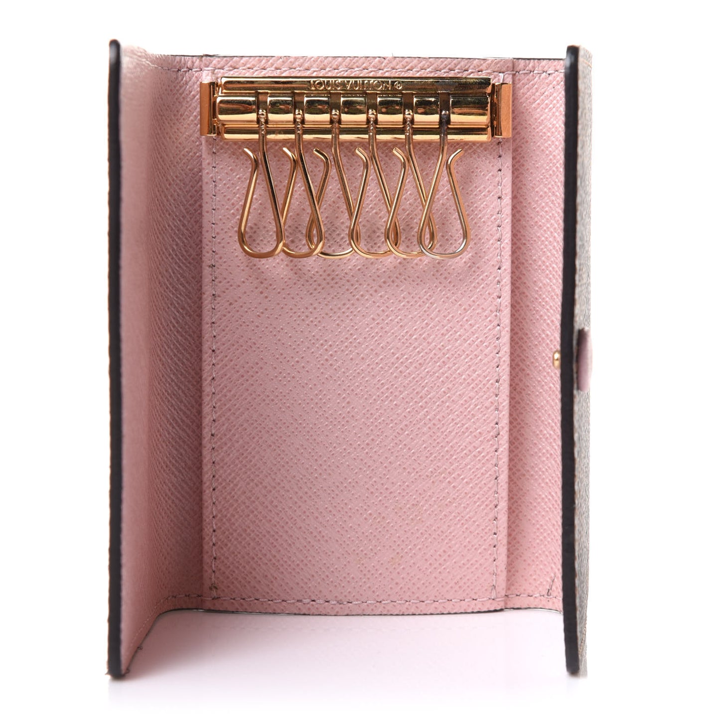 Damier Ebene Multicles 6 Key Holder Rose Ballerine