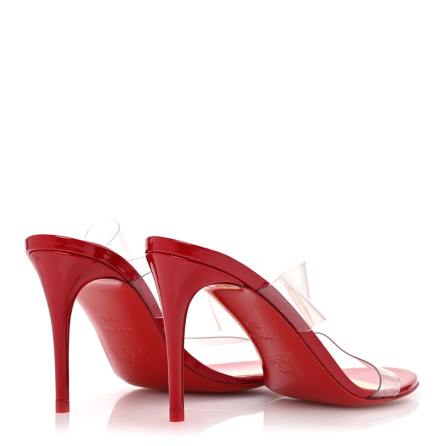 Patent PVC Just Nothing 85 Slide Sandals 35.5 Loubi