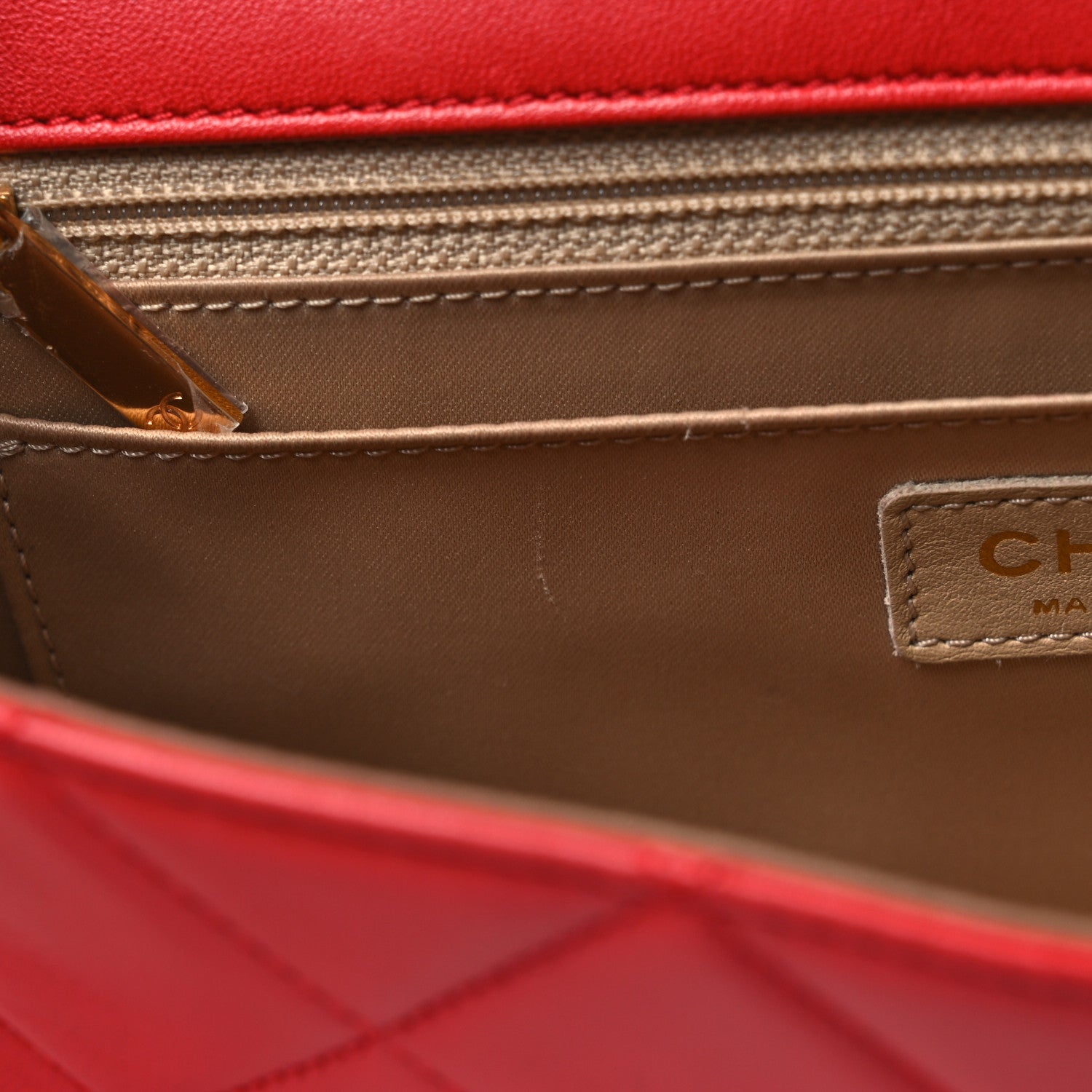 Chanel Lambskin Quilted Large Golden Class Flap Red 33 of 33