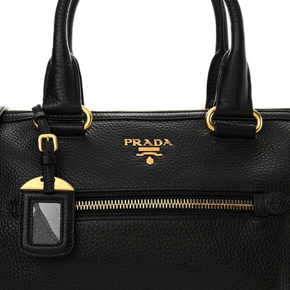 Prada Vitello Daino Shopping Satchel Black 7 of 10
