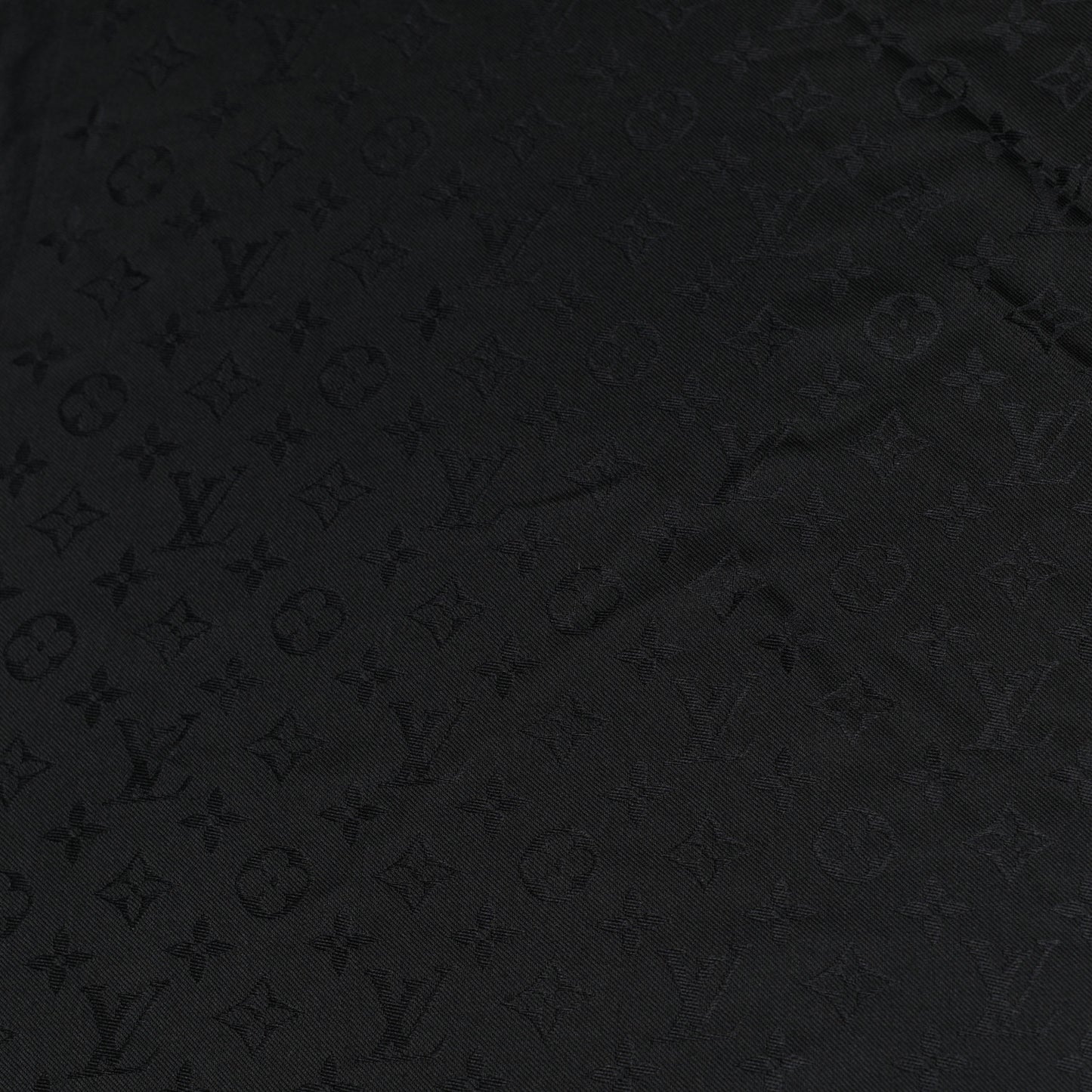 Silk Wool Monogram Shawl Black