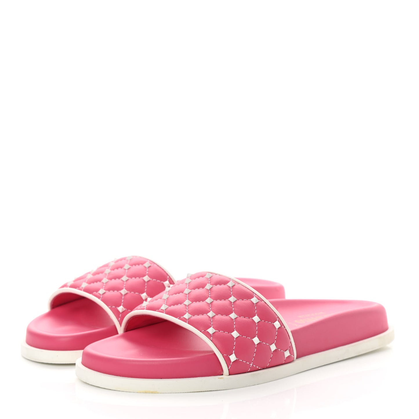 Nappa Free Rockstud Spike Slide Sandals 35 Shadow Pink