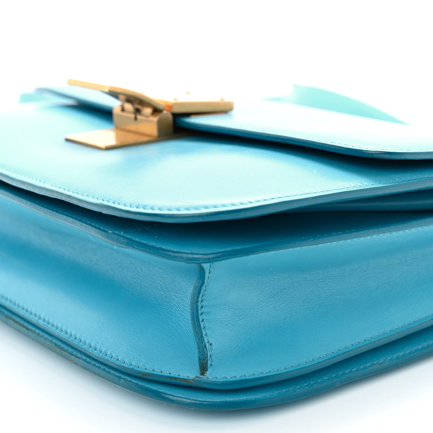 Celine Box Calfskin Medium Classic Box Flap Bag Blue 10 of 12