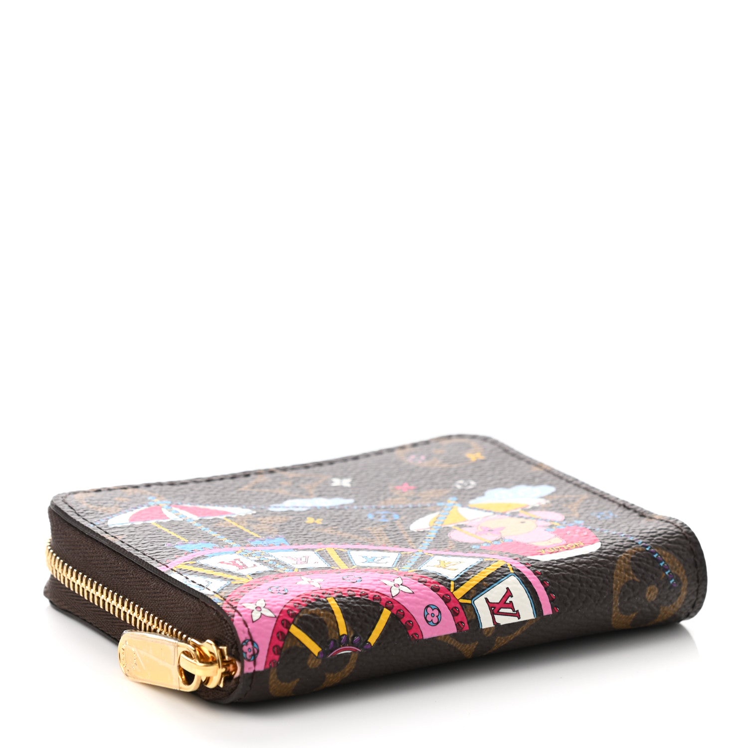 Louis Vuitton Monogram 2020 Christmas Animation Big Wheel Zippy Coin Purse Rose Ballerine 4 of 7