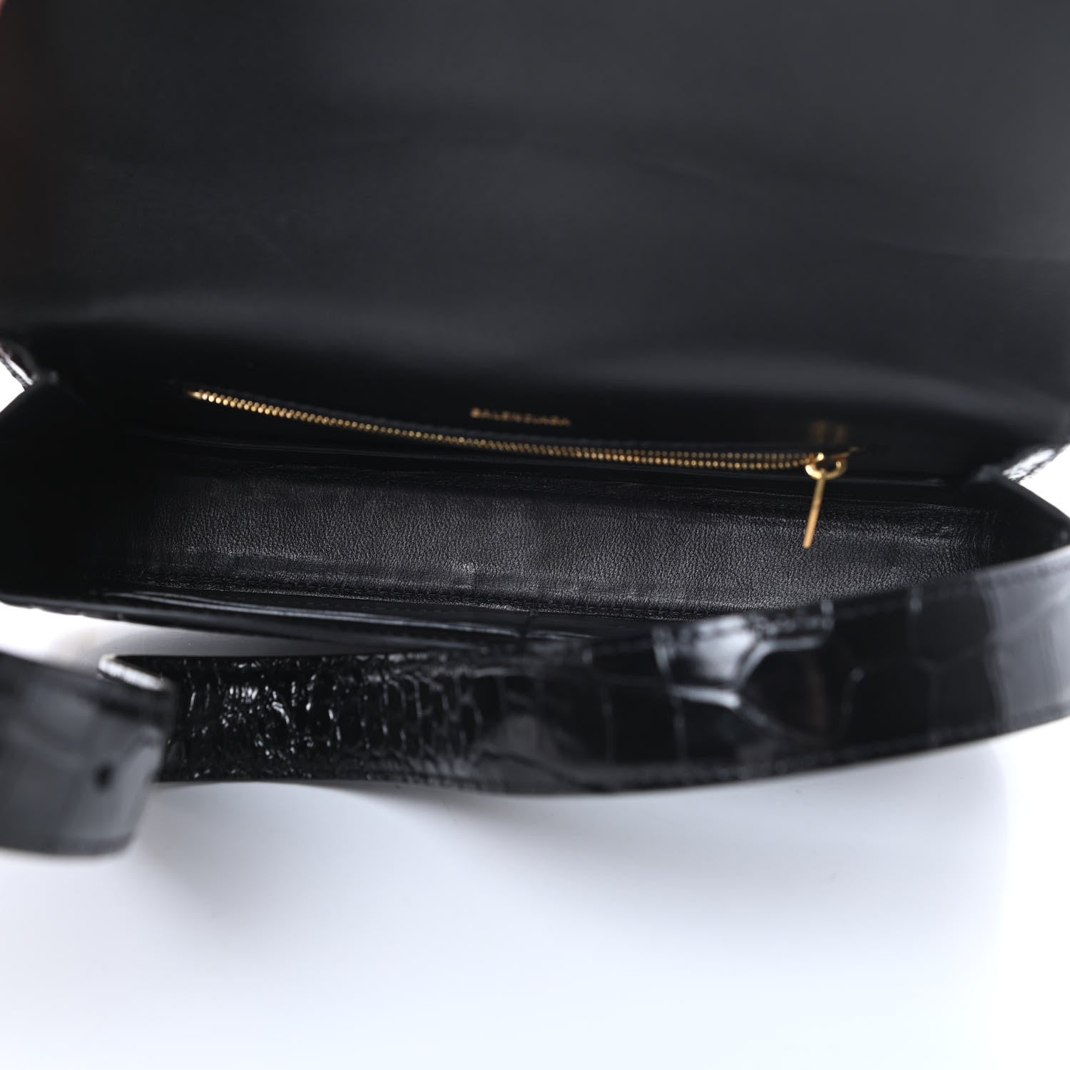 Balenciaga Shiny Calfskin Crocodile Embossed Ghost Sling Bag Black 5 of 12