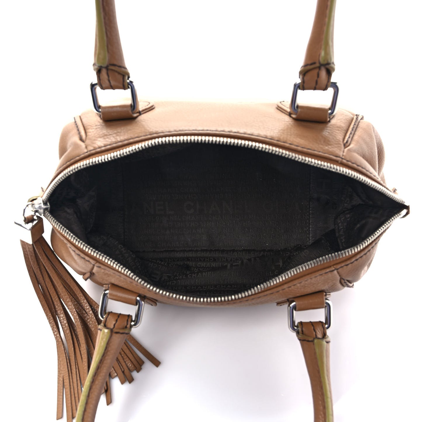Calfskin Small Tassel Bowler Light Brown