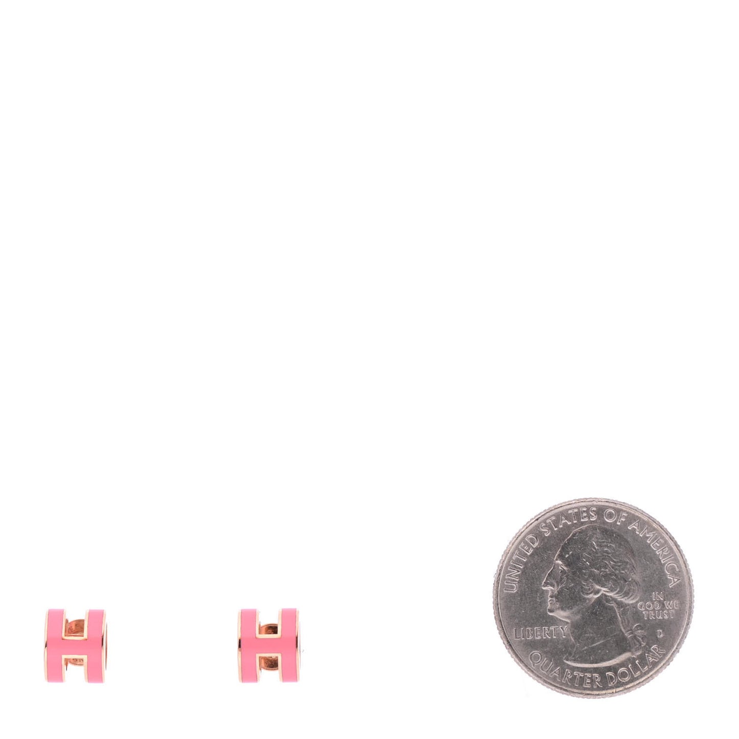 Rose Gold Lacquered Mini Pop H Earrings Rose Valentine
