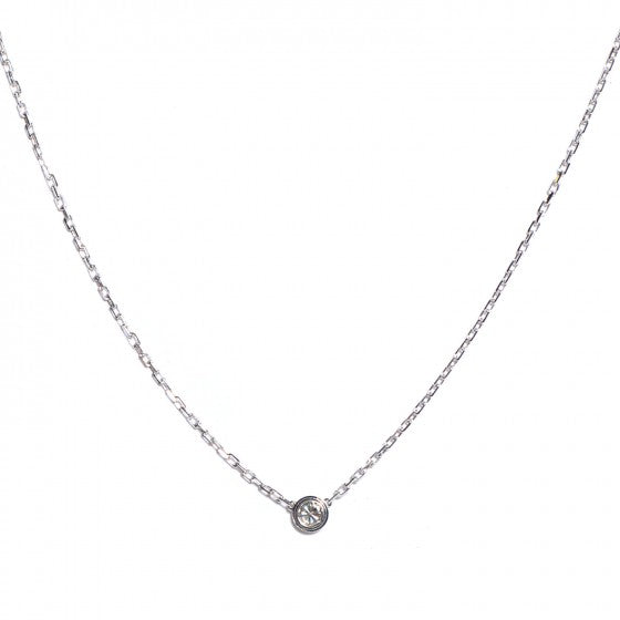 Cartier 18K White Gold Diamond SM D'Amour Pendant Necklace 1 of 10