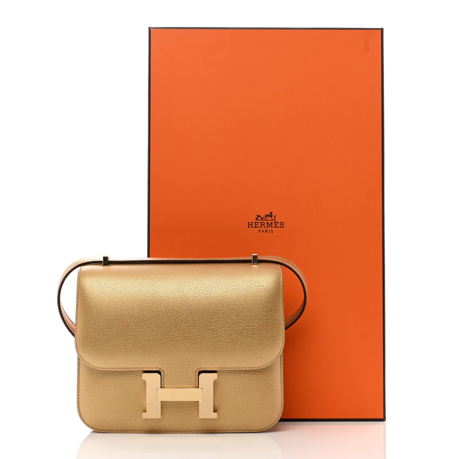 Hermes Metallic Chevre Chamkilight Constance 18 Dore 10 of 10