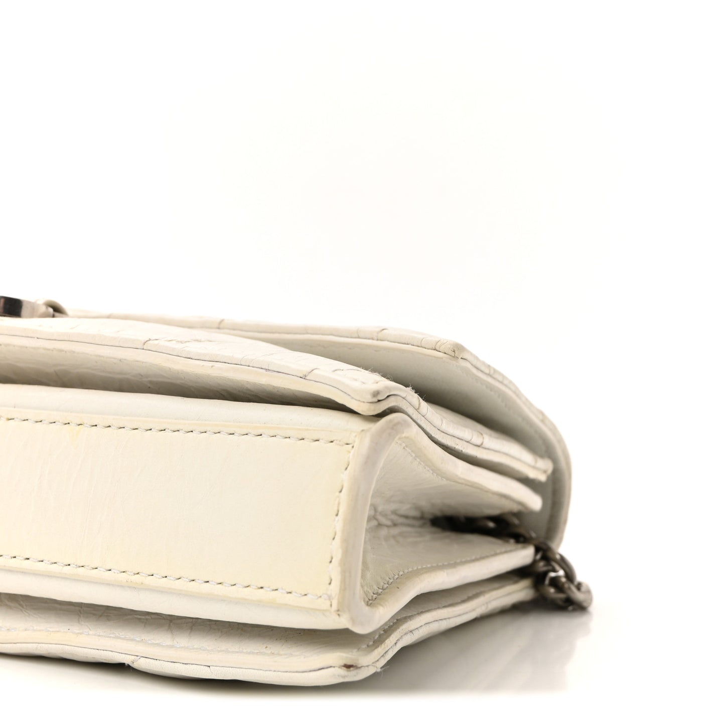 Crushed Calfskin Quilted XS Crush Chain Bag  Optic White