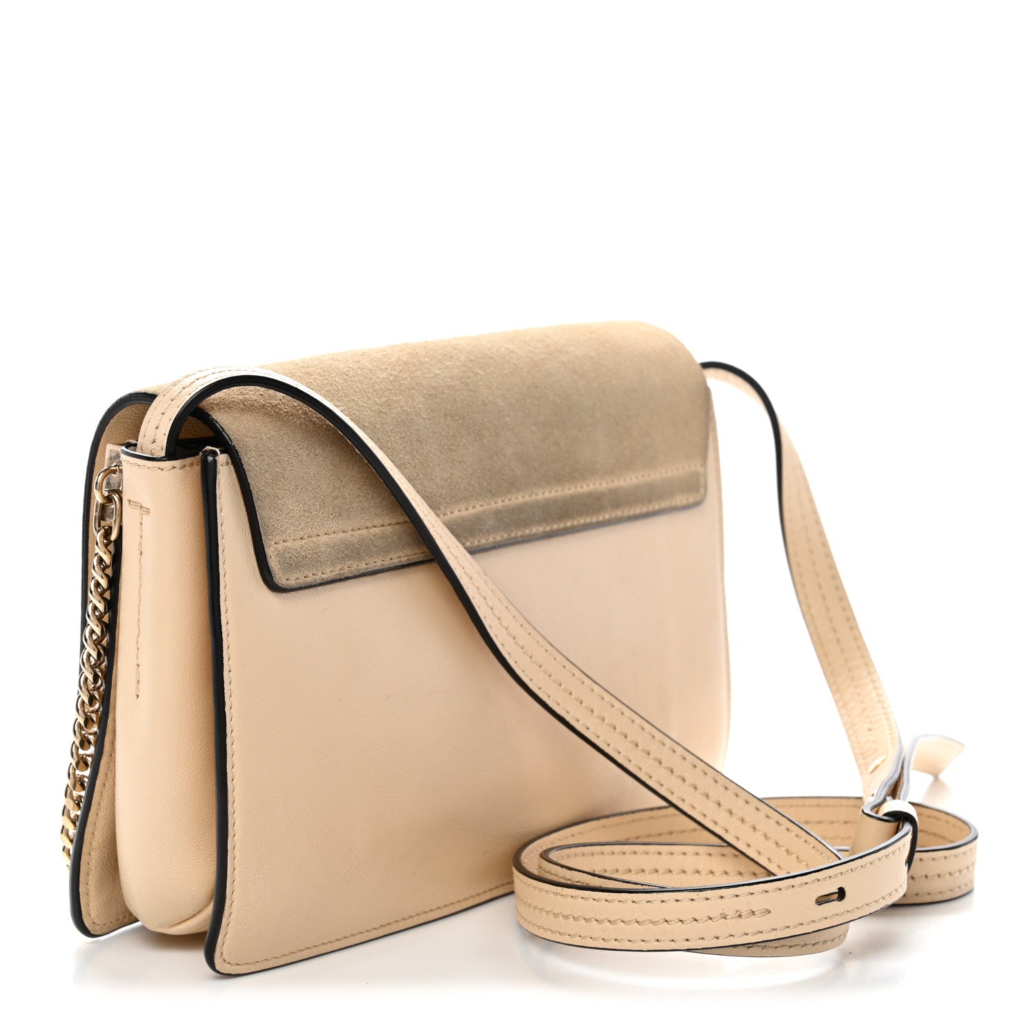 Chloe Suede Calfskin Small Faye Shoulder Bag Pearl Beige 3 of 12