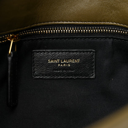 Saint Laurent Lambskin Quilted Medium Loulou Puffer Monogram Chain Satchel Seaweed 6 of 12