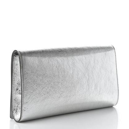 Saint Laurent Metallic Calfskin Monogram Large Belle De Jour Clutch Moon 3 of 10