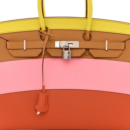 Hermes Epsom Sunrise Birkin Sellier 35 Lime Sesame Rose Confetti Terre Battue 8 of 11
