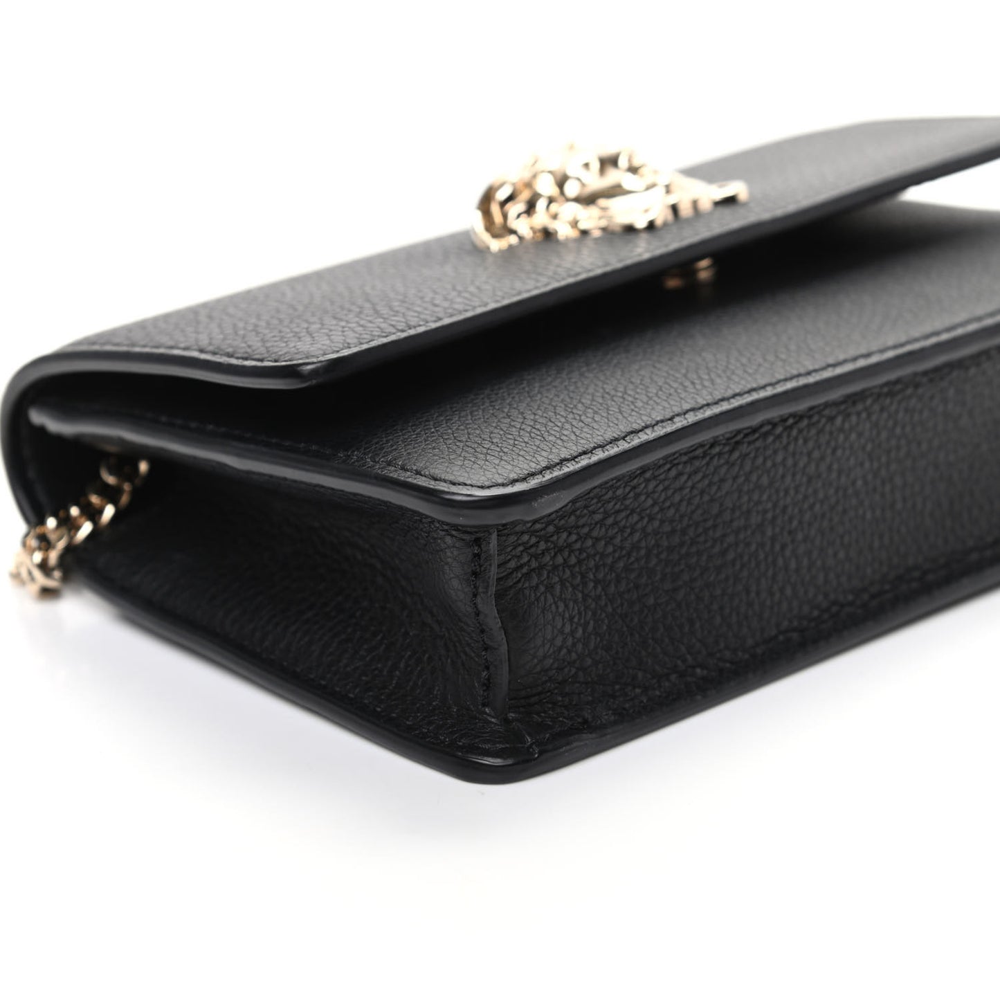 Grained Calfskin Palazzo Chain Evening Bag Black