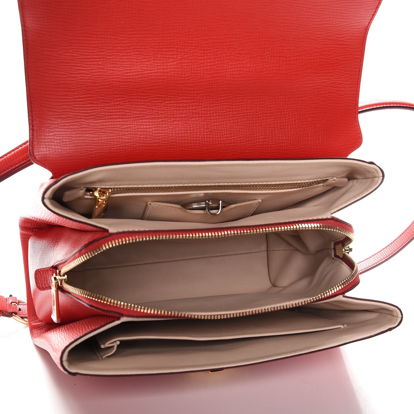 Calfskin Lucia Top Handle Tote Red