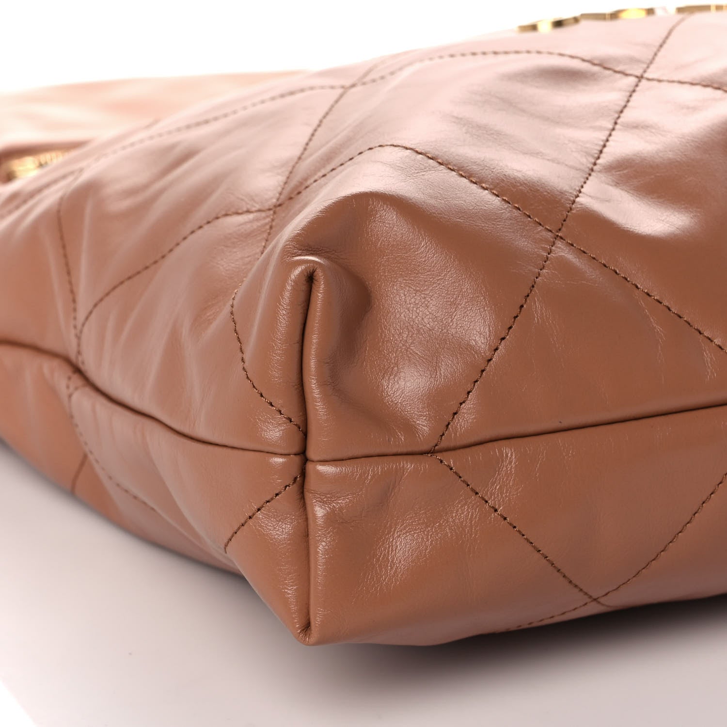 Chanel Shiny Calfskin Quilted Chanel 22 Camel 9 of 11
