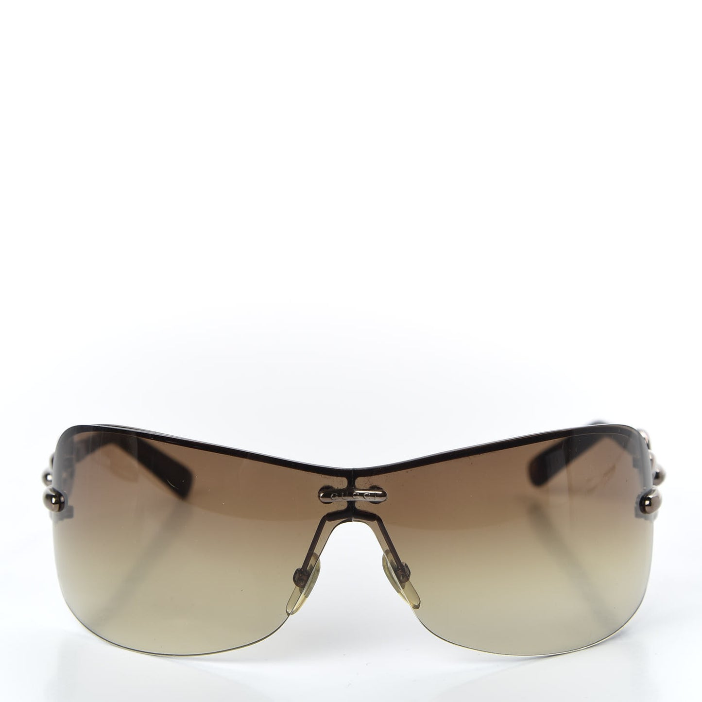 Metal Semi Rimless Marina Chain Sunglasses Havana