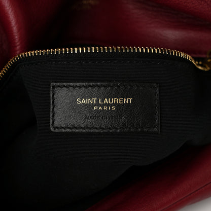 Saint Laurent Lambskin Quilted Medium Loulou Puffer Monogram Chain Satchel Opyum Red 6 of 11