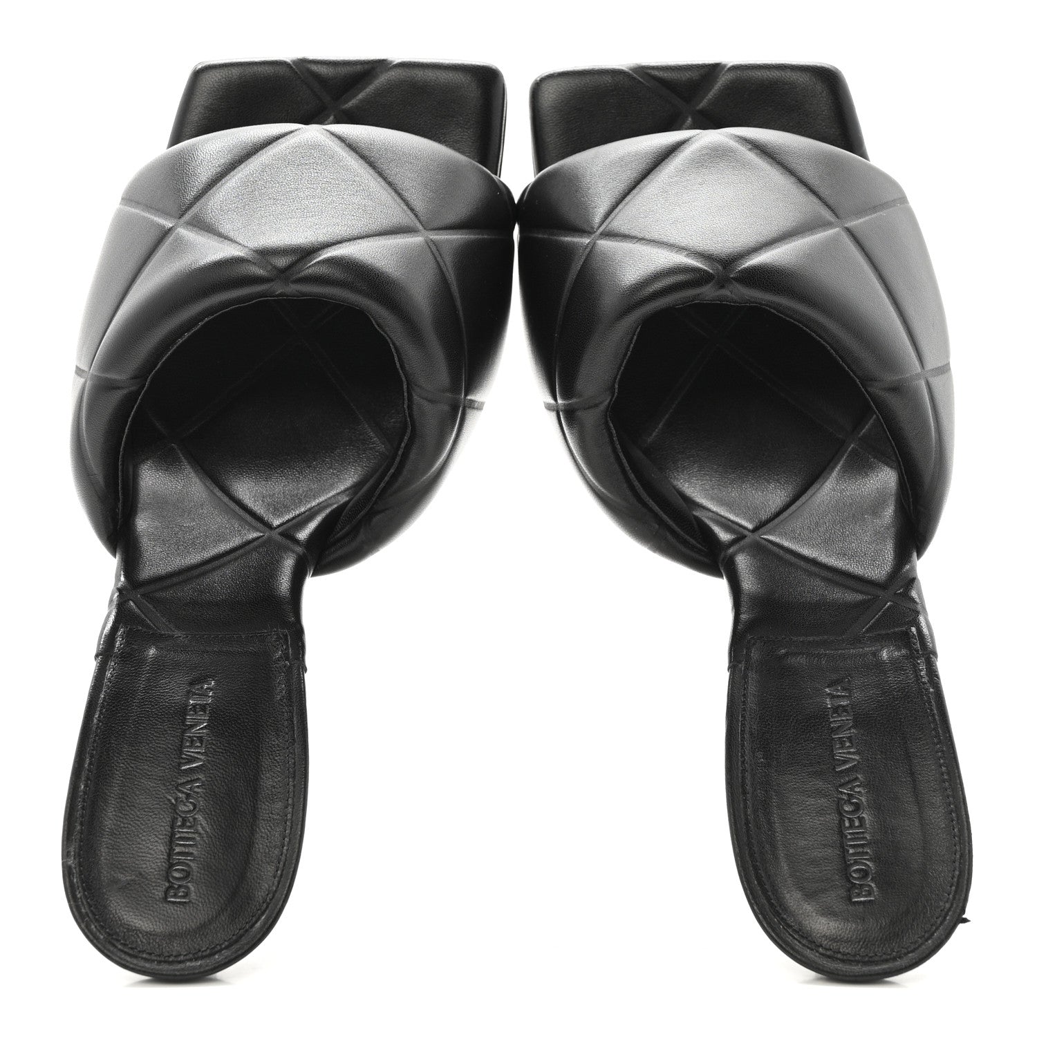 Bottega Veneta Nappa Quilted Rubber Lido Mule Sandals 40 Black 2 of 12