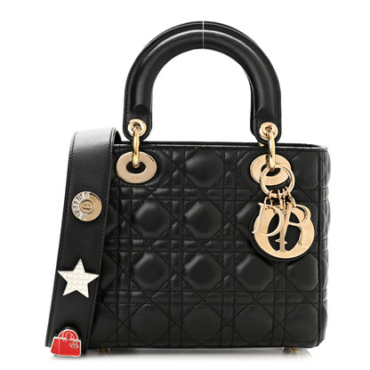 Christian Dior Lambskin Cannage Small Lucky Badges My Lady Dior Black 1 of 11