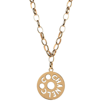 Chanel Medallion Long Chain Necklace Gold 1 of 5