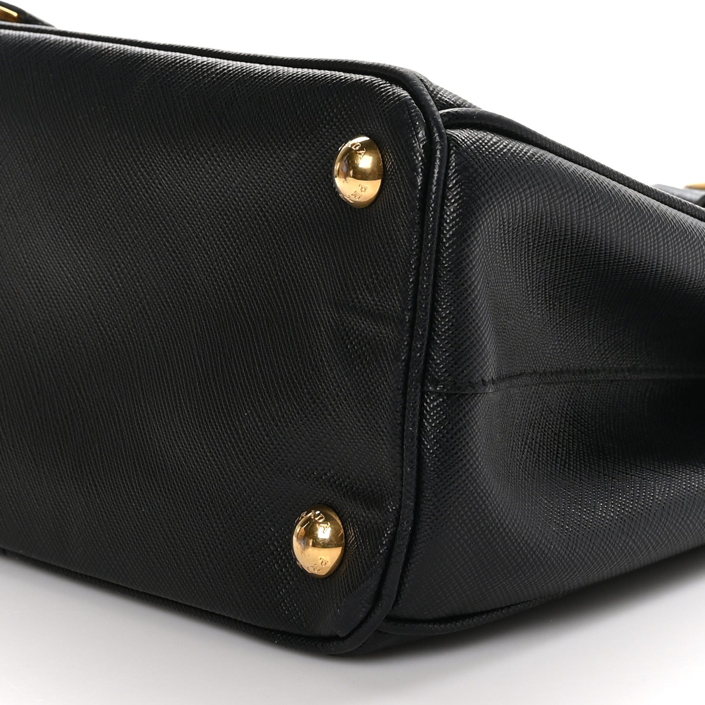 Saffiano Lux Mini Galleria Double Zip Tote Black