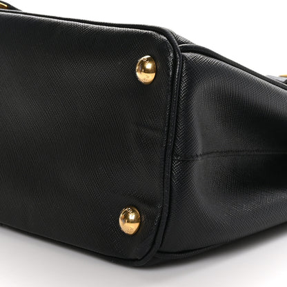 Prada Saffiano Lux Mini Galleria Double Zip Tote Black 9 of 10