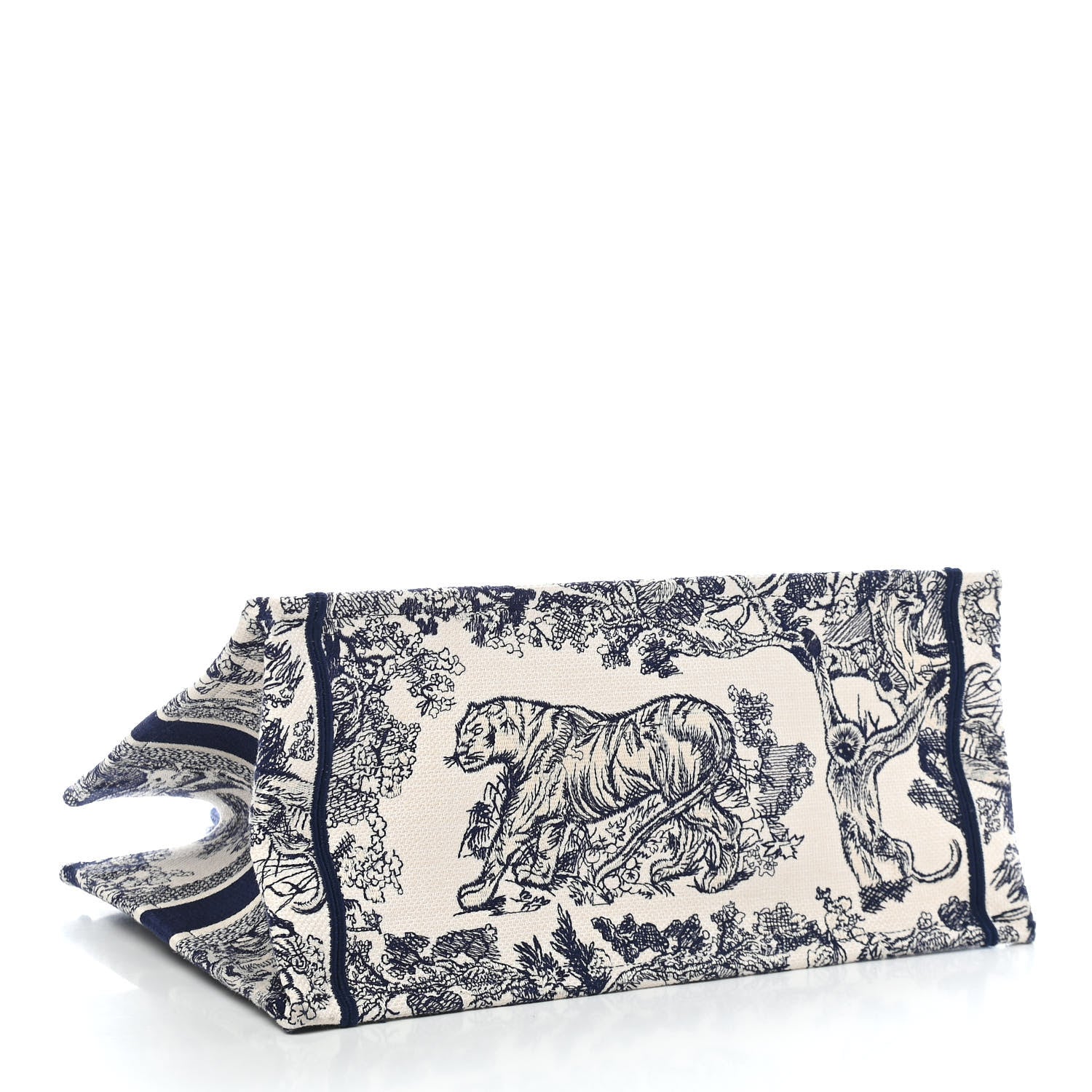 Christian Dior Canvas Embroidered Medium Dioriviera Toile De Jouy Book Tote Blue 4 of 9