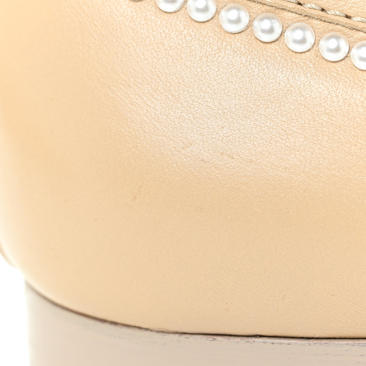 Calfskin Pearl CC Loafers 38 Beige