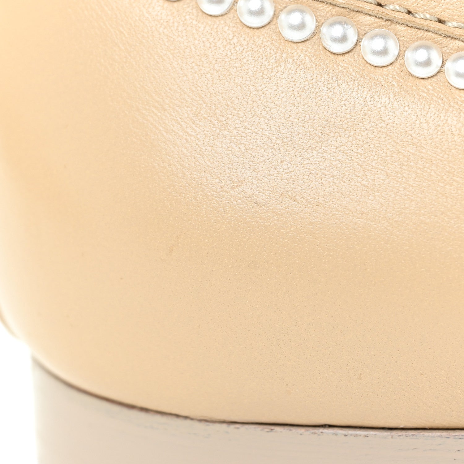 Chanel Calfskin Pearl CC Loafers 38 Beige 14 of 16
