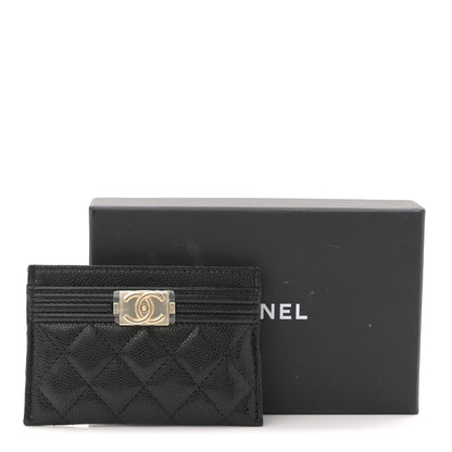 Chanel Caviar Quilted Boy Card Holder Black 8 of 8