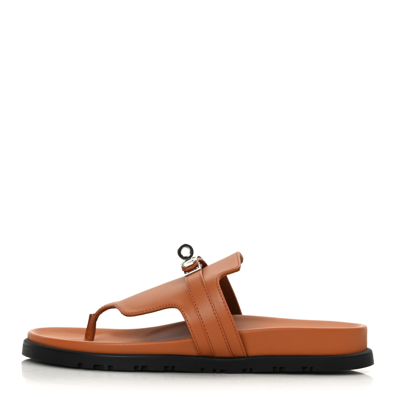Hermes Calfskin Womens Empire Sandals 38 Marron Glaise 1 of 8
