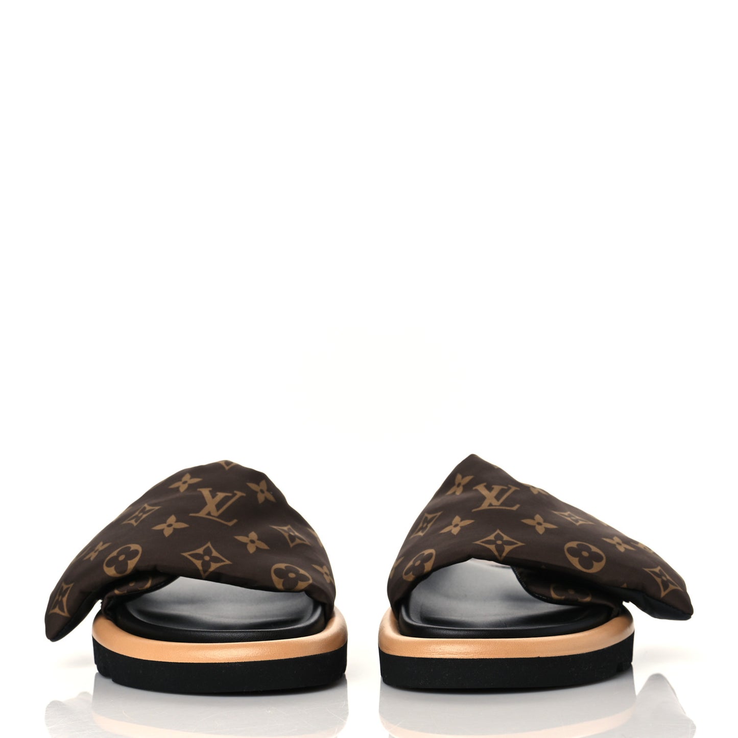 Nylon Monogram Pool Pillow Comfort Mule 38 Cacao Brown