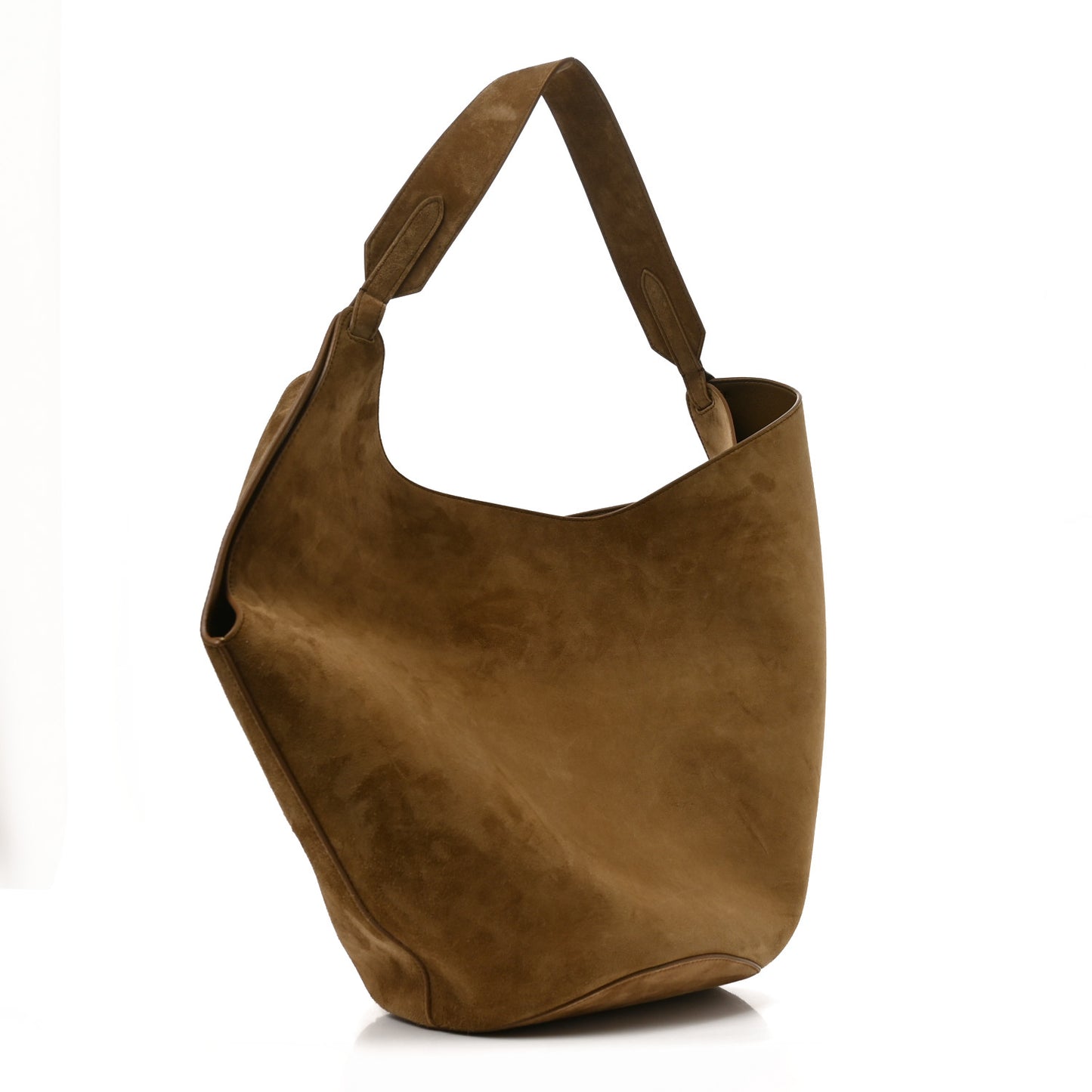 Suede Calfskin Medium Lotus Tote Mud