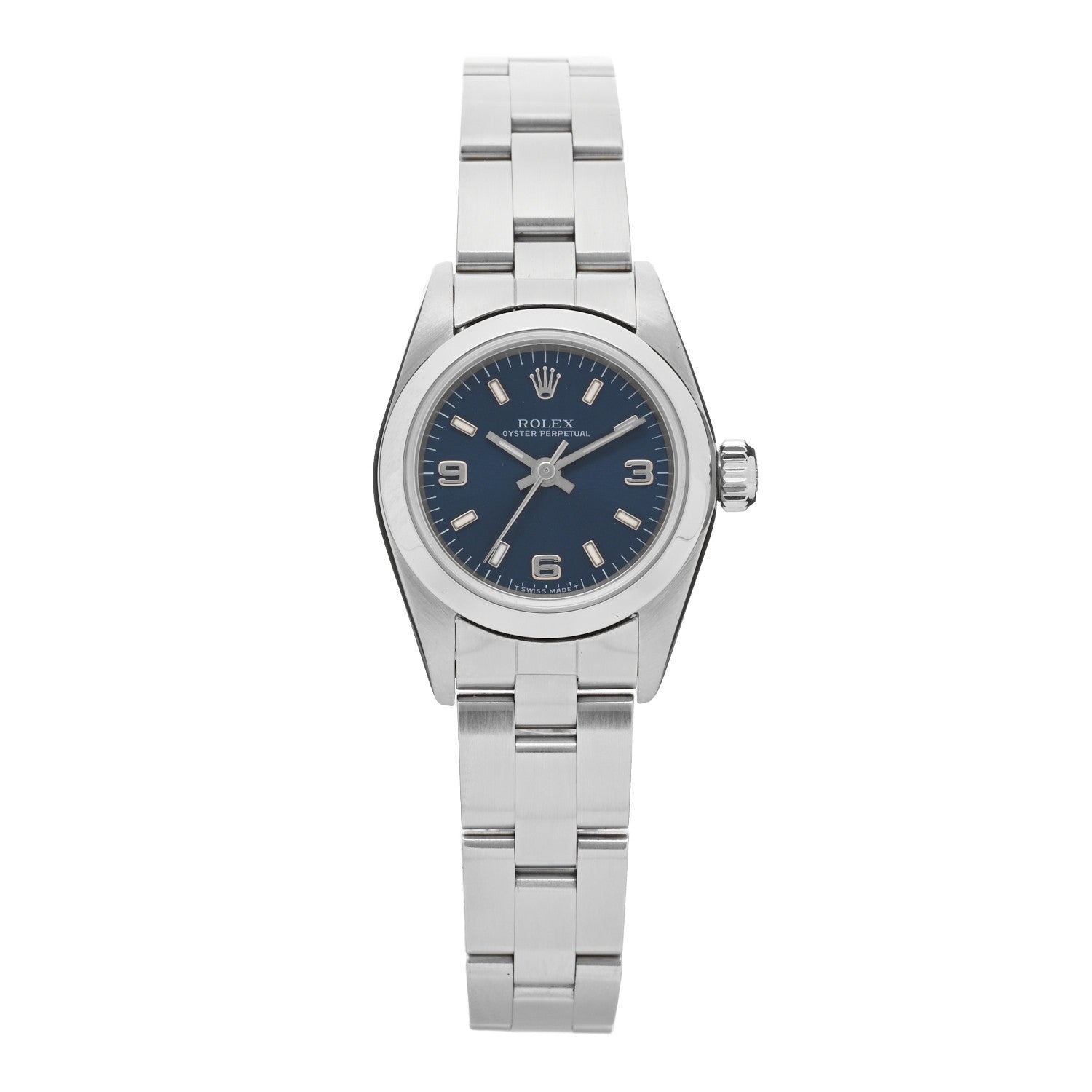 Rolex Stainless Steel 24mm Oyster Perpetual Watch Blue 67180 1 of 5