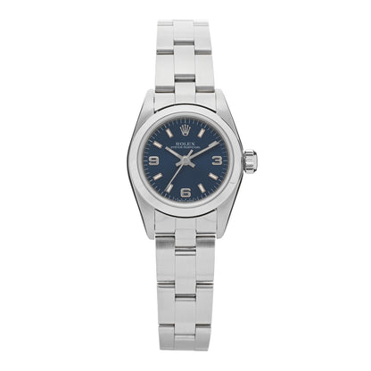 Rolex Stainless Steel 24mm Oyster Perpetual Watch Blue 67180 1 of 5