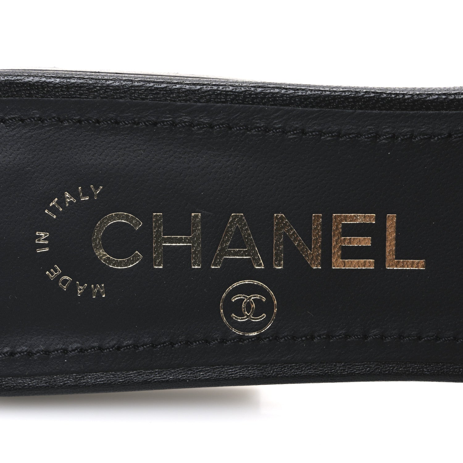 Chanel Lambskin Pearl CC Sandals 37.5 Black 9 of 11