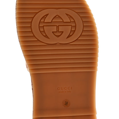 Gucci Canvas GG Monogram Angelina Platform Slide Sandals 38 Beige Ruggine 6 of 9