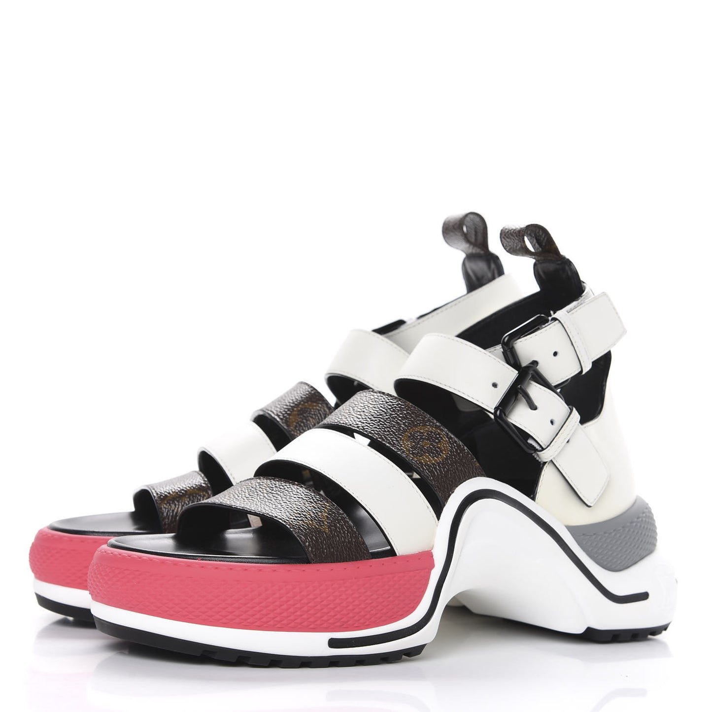 Patent Monogram LV Archlight Sandal 36 White
