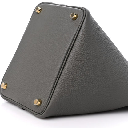 Hermes Taurillon Clemence Picotin Lock 18 PM Gris Meyer 9 of 10