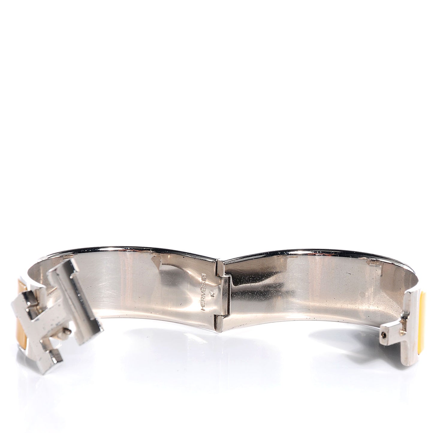 Enamel Clic Clac H Bracelet Wide GM Yellow