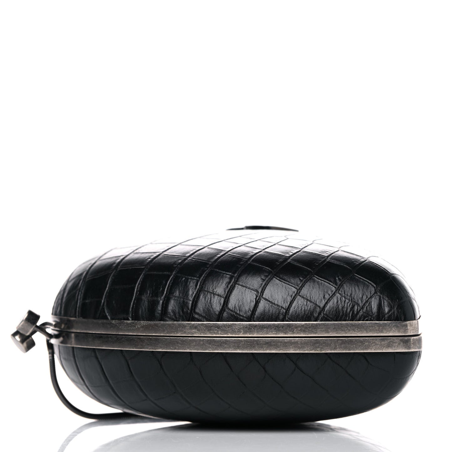 Calfskin Crocodile Embossed Monogram Love Box Bag Black