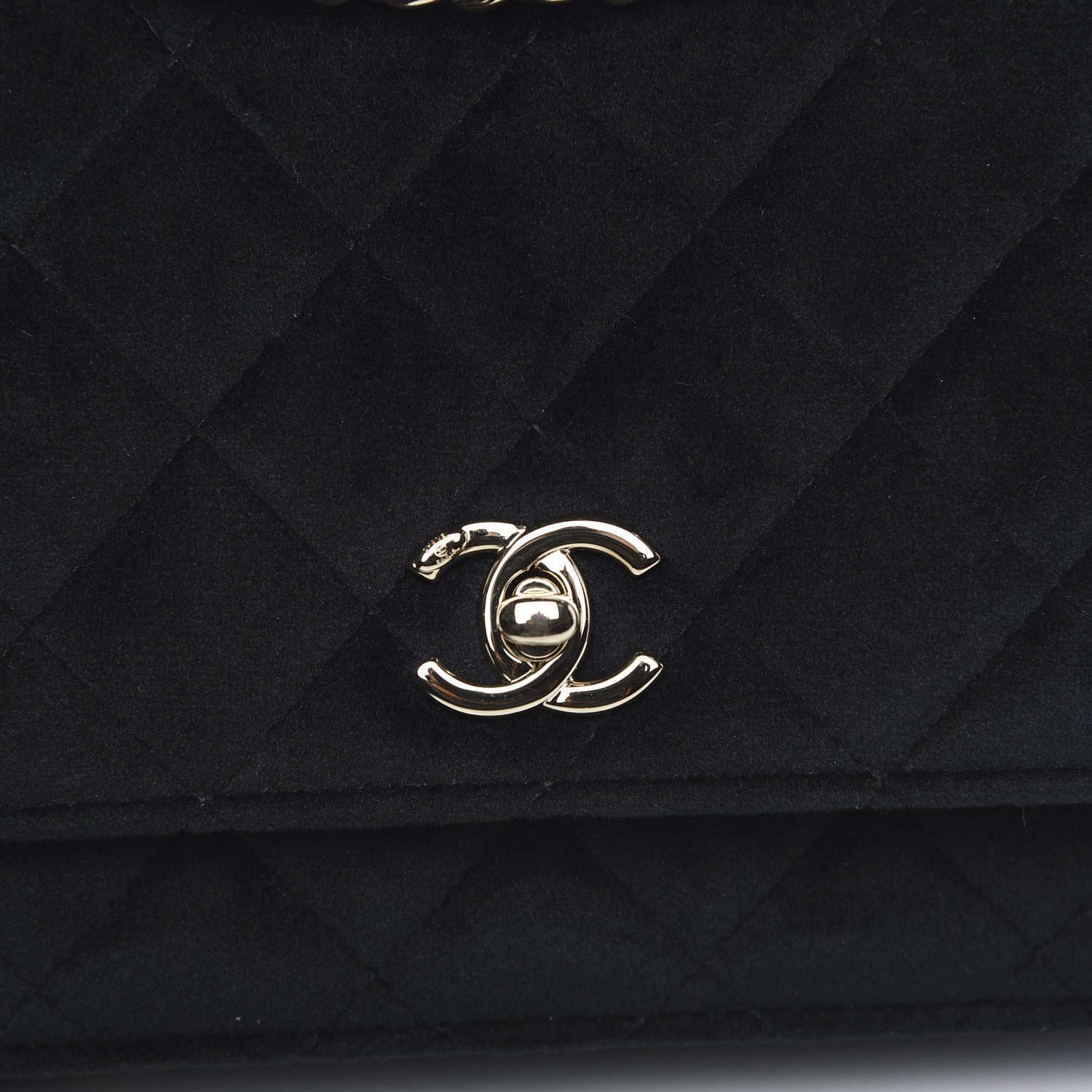 Chanel Velvet Quilted Pearl Crush Wallet On Chain WOC Black 9 of 12